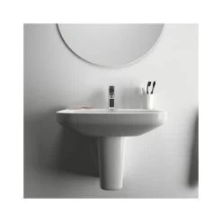 Ideal Standard I.Life A 550mm 1 Tap Hole Basin & Semi Pedestal -Bathroom Promotion ideal standard t470601 t471301 4