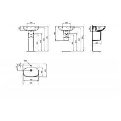 Ideal Standard I.Life A 550mm 1 Tap Hole Basin & Semi Pedestal -Bathroom Promotion ideal standard t470601 t471301 6