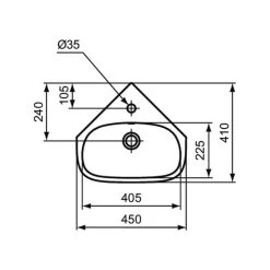 Ideal Standard I.Life A Corner Handrinse Basin 400mm 1 Tap Hole T4711 -Bathroom Promotion ideal standard t471101 4
