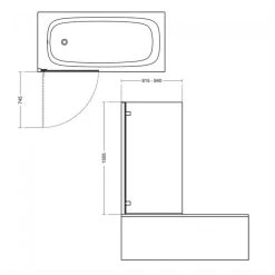 Ideal Standard I.Life LH Bath Screen 1500x815mm 8mm Glass T4885 7 Ideal Standard I.Life LH Bath Screen 1500x815mm 8mm Glass T4885 -Bathroom Promotion ideal standard t4885eo 3