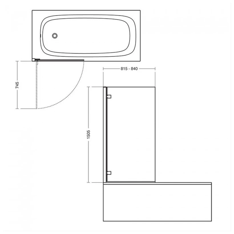 Ideal Standard I.Life LH Bath Screen 1500x815mm 8mm Glass T4885 5 Ideal Standard I.Life LH Bath Screen 1500x815mm 8mm Glass T4885 - Image 3