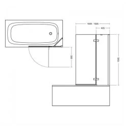 Ideal Standard I.Life RH Bath Screen With Fixed Panel 1500x1000mm 8mm Glass -Bathroom Promotion ideal standard t4886eo 3