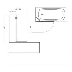 Ideal Standard I.Life LH Bath Screen With Fixed Panel 1500x1000mm 8mm Glass 7 Ideal Standard I.Life LH Bath Screen With Fixed Panel 1500x1000mm 8mm Glass -Bathroom Promotion ideal standard t4887eo 3