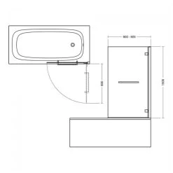 Ideal Standard I.Life RH Bath Sscreen With Towel Rail 1500x900mm 8mm Glass -Bathroom Promotion ideal standard t4888eo 3