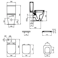 Ideal Standard I.Life S Rimless Compact Toilet With 4/2.6 Litre Cistern & Soft Close Seat -Bathroom Promotion ideal standard t519801 e249201 t473701 6