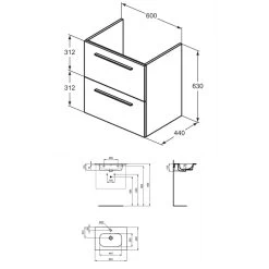 Ideal Standard I.Life A 640mm Natural Oak Wall Unit & Basin -Bathroom Promotion ideal standard t5255nx t461901 5