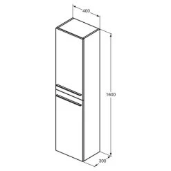 Ideal Standard I.Life A 2 Door Tall Unit 400mm T5260 Matt Quartz Grey -Bathroom Promotion ideal standard t5260ng 2