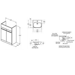 Ideal Standard I.Life A 2 Door 600mm Floor Unit & Basin Coffee Oak -Bathroom Promotion ideal standard t5262nw e246701 t5264nw 2