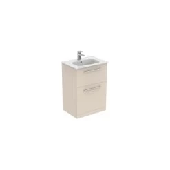 Ideal Standard I.life A 60cm Floor Vanity Unit, 2 Drawers, Matt Sandy Beige -Bathroom Promotion ideal standard t5273nf 3