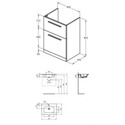 Ideal Standard I.Life A 640mm Floor Unit & Basin Matt Grey -Bathroom Promotion ideal standard t5273ng t461901 5