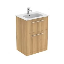 Ideal Standard I.Life A 640mm Floor Unit & Basin Natural Oak