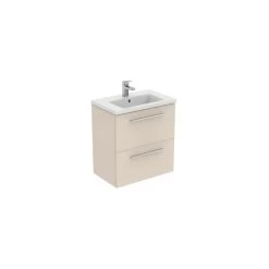 Ideal Standard I.life S 60cm Compact Wall Vanity Unit, 2 Drawers, Matt Beige -Bathroom Promotion ideal standard t5293nf 3