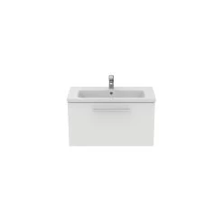 Ideal Standard I.life S 80cm Compact Wall Vanity Unit, 1 Drawer, Matt White -Bathroom Promotion ideal standard t5294du 4