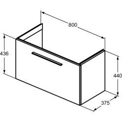 Ideal Standard I.life S 80cm Compact Wall Vanity Unit, 1 Drawer, Matt White -Bathroom Promotion ideal standard t5294du 6