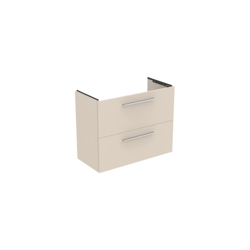 Ideal Standard I.life S 80cm Compact Wall Vanity Unit, 2 Drawers, Matt Beige 3 Ideal Standard I.life S 80cm Compact Wall Vanity Unit, 2 Drawers, Matt Beige