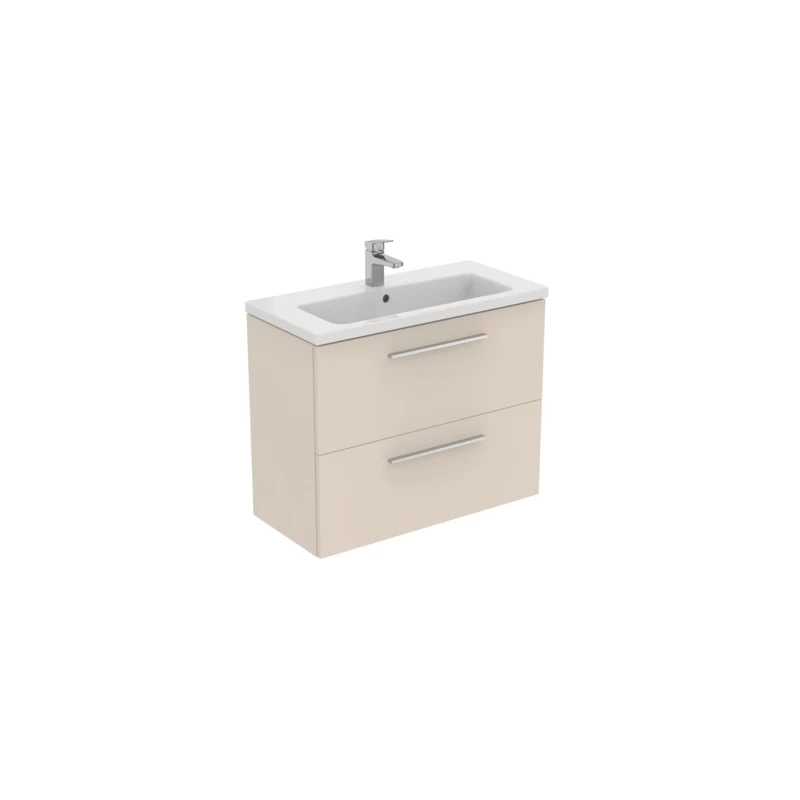 Ideal Standard I.life S 80cm Compact Wall Vanity Unit, 2 Drawers, Matt Beige 5 Ideal Standard I.life S 80cm Compact Wall Vanity Unit, 2 Drawers, Matt Beige - Image 3