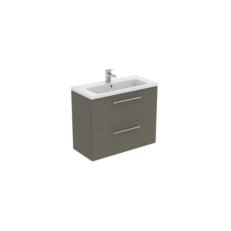 Ideal Standard I.life S 80cm Compact Wall Vanity Unit, 2 Drawers, Matt Quartz 5 Ideal Standard I.life S 80cm Compact Wall Vanity Unit, 2 Drawers, Matt Quartz - Image 3