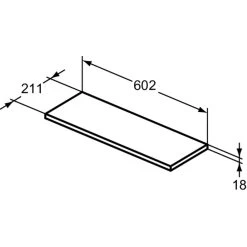 Ideal Standard I.life S 60cm Compact Worktop T5300 Matt Carbon Grey -Bathroom Promotion ideal standard t5300nv 6