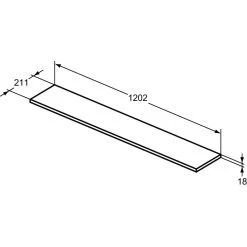 Ideal Standard I.life S 120cm Compact Worktop T5301 Matt Carbon Grey -Bathroom Promotion ideal standard t5301nv 6