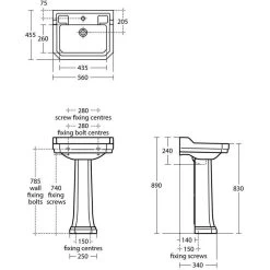 Ideal Standard Waverley Classic 56cm Washbasin 1 Taphole U4702 -Bathroom Promotion ideal standard u470201 2