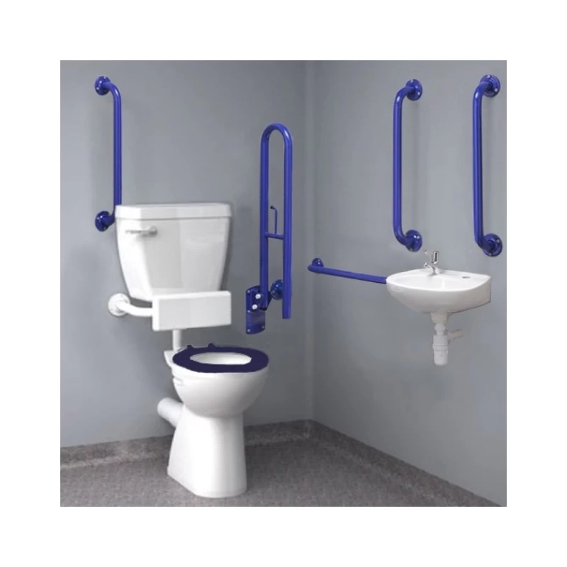 Inta Doc M Low Level WC Pack With Blue Rails & TMV3 Mixing Valve 3 Inta Doc M Low Level WC Pack With Blue Rails & TMV3 Mixing Valve