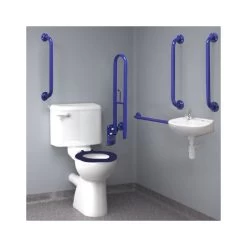 Inta Doc M Close Coupled WC Pack With Blue Rails & TMV3 Mixing Valve