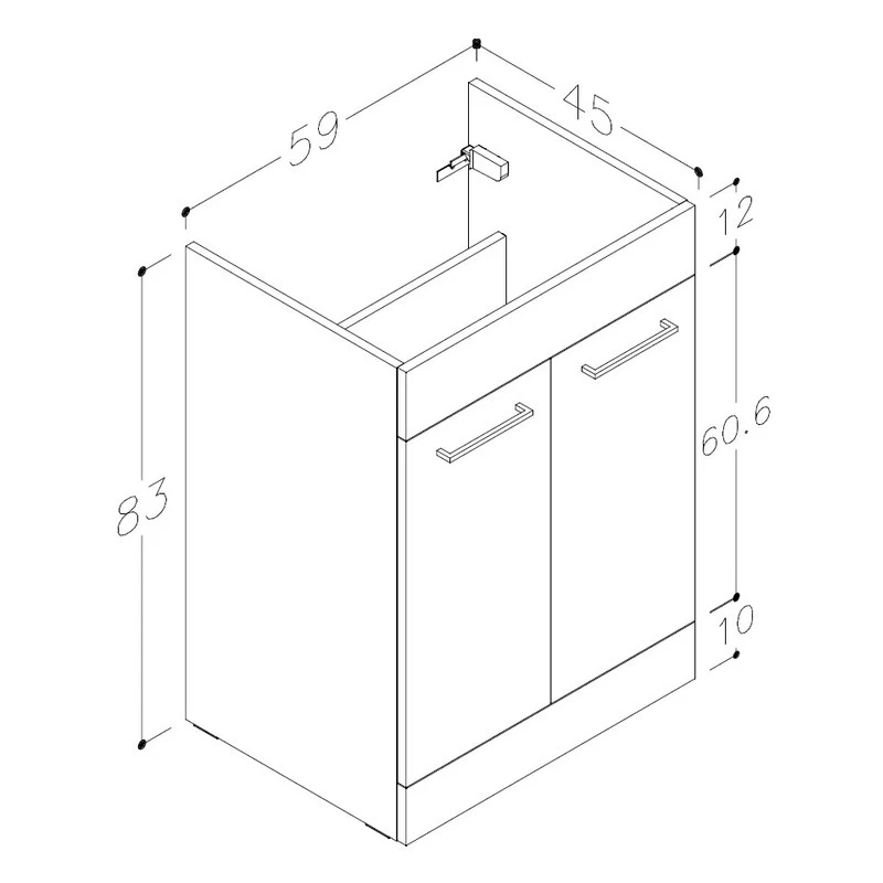 Iona Celo 610mm Floor Unit & Basin Anthracite Gloss 4 Iona Celo 610mm Floor Unit & Basin Anthracite Gloss - Image 2