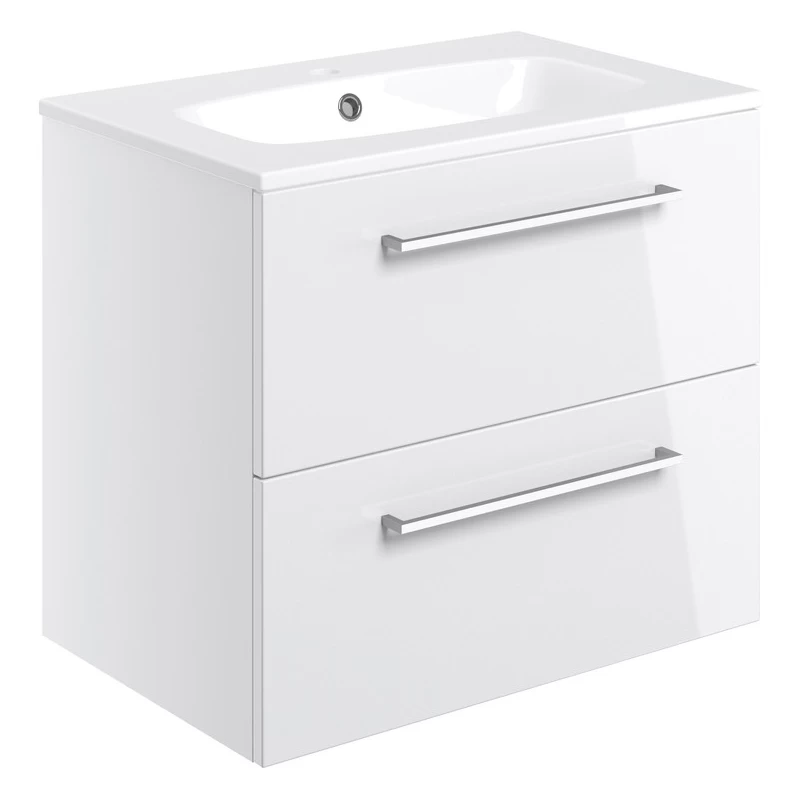 Iona Celo 610mm Wall Hung Unit & Basin White 3 Iona Celo 610mm Wall Hung Unit & Basin White