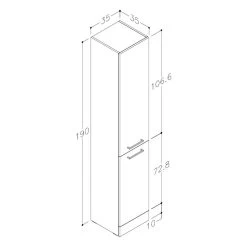 Iona Milton 350mm Floor Standing Tall Unit White -Bathroom Promotion iona ftdi103603 2