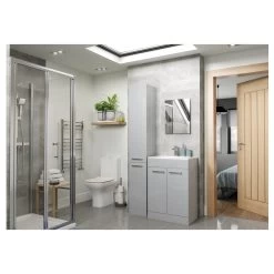 Iona Milton 350mm Floor Standing Tall Unit Grey -Bathroom Promotion iona ftdi103604 2