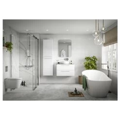Iona Arosa 454mm Wall Hung Tall Unit White Gloss -Bathroom Promotion iona ftdi104099 2