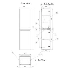 Iona Arosa 454mm Wall Hung Tall Unit White Gloss -Bathroom Promotion iona ftdi104099 5
