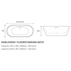 Iona Harlington Freestanding 1655x745mm Bath White -Bathroom Promotion iona ftdi104125 3