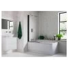 Iona Single Straight Bath Screen Black -Bathroom Promotion iona ftdi104939