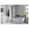 Iona Single Straight Bath Screen Black Framed -Bathroom Promotion iona ftdi104940