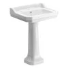 Iona Julian 600mm 2 Taphole Basin & Pedestal -Bathroom Promotion iona ftdi1820