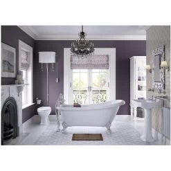 Iona Julian 600mm 2 Taphole Basin & Pedestal -Bathroom Promotion iona ftdi1820 2