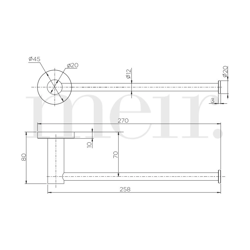Meir Round Guest Towel Rail Tiger Bronze 4 Meir Round Guest Towel Rail Tiger Bronze - Image 2