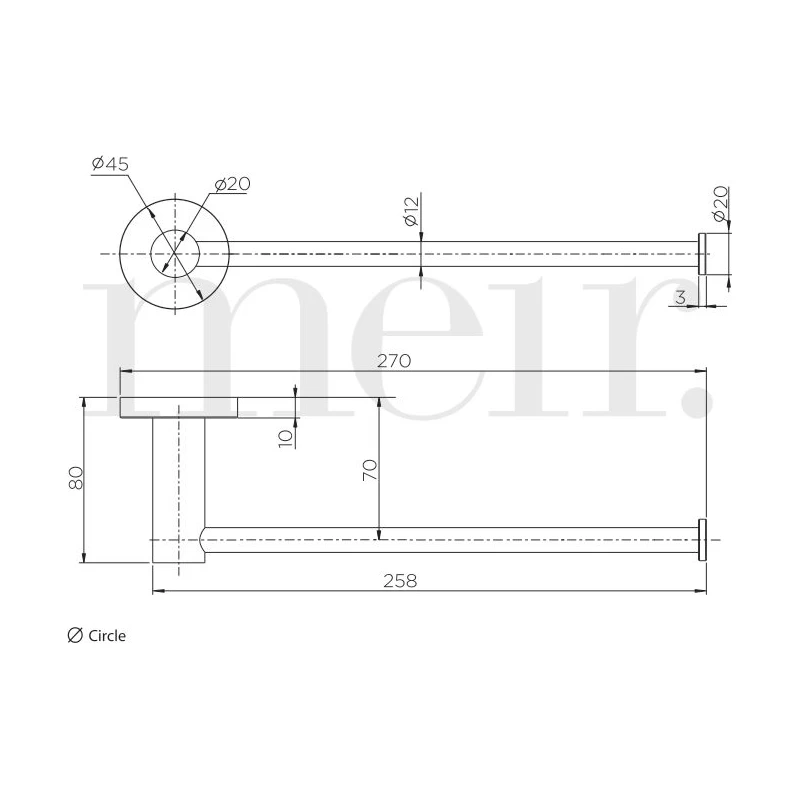 Meir Round Guest Towel Rail Matte Black 4 Meir Round Guest Towel Rail Matte Black - Image 2