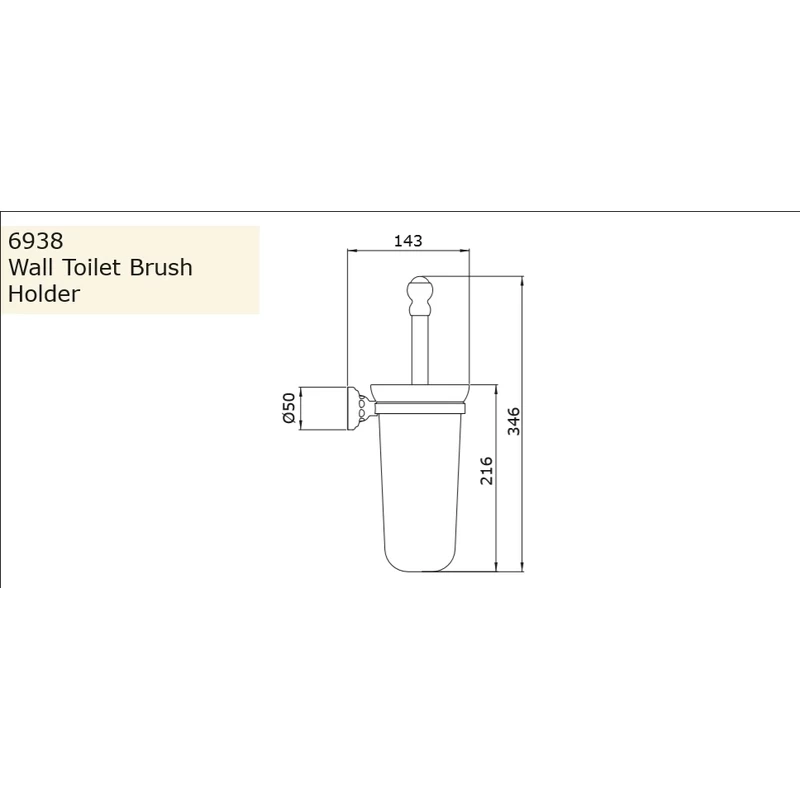 Perrin & Rowe Wall Toilet Brush Holder Pewter 4 Perrin & Rowe Wall Toilet Brush Holder Pewter - Image 2