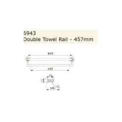 Perrin & Rowe 457mm Double Towel Rail Chrome -Bathroom Promotion perrin rowe 6943cp 2