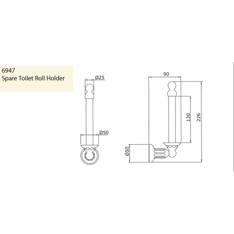 Perrin & Rowe Spare Toilet Roll Holder Nickel 4 Perrin & Rowe Spare Toilet Roll Holder Nickel - Image 2