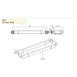 Perrin & Rowe 20″ Glass Shelf Pewter -Bathroom Promotion perrin rowe 6953pf 2