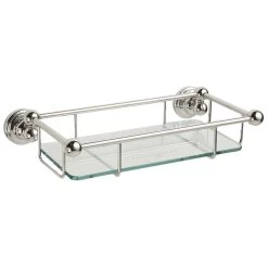 Perrin & Rowe 10″ Glass Shelf Gold