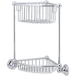 Perrin & Rowe 2 Tier Corner Basket Gold