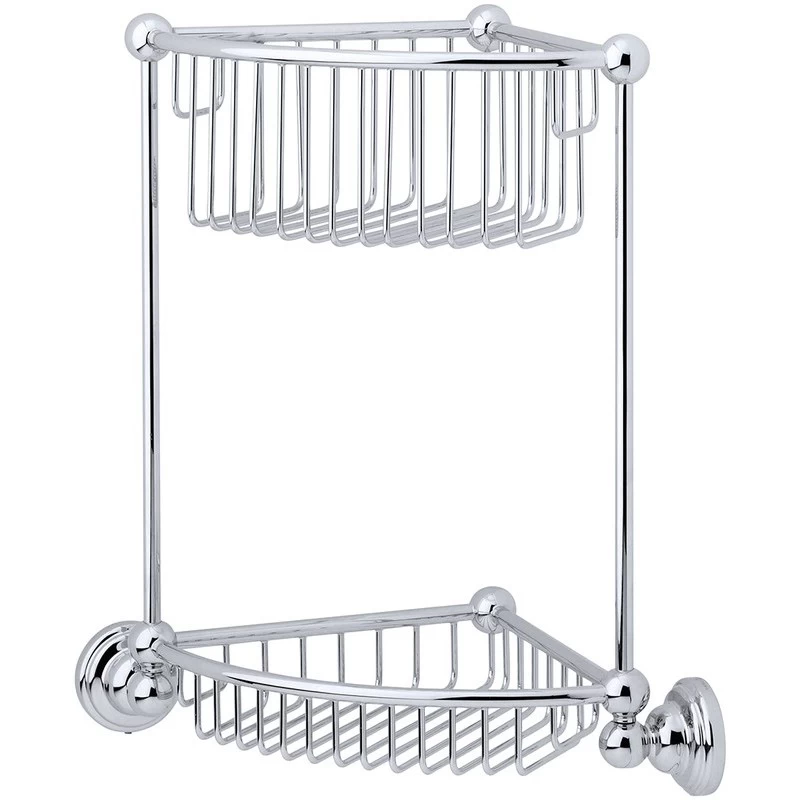 Perrin & Rowe 2 Tier Corner Basket Gold 3 Perrin & Rowe 2 Tier Corner Basket Gold
