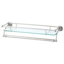 Perrin & Rowe 20″ Glass Shelf With Towel Rail Gold