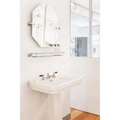 Perrin & Rowe Octagonal Mirror 625mm X 500mm Pewter -Bathroom Promotion perrin rowe 6980pf 2