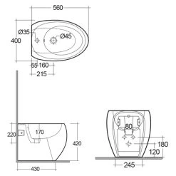 RAK Cloud Back To Wall Bidet Matt White -Bathroom Promotion rak clobd2015500a 4