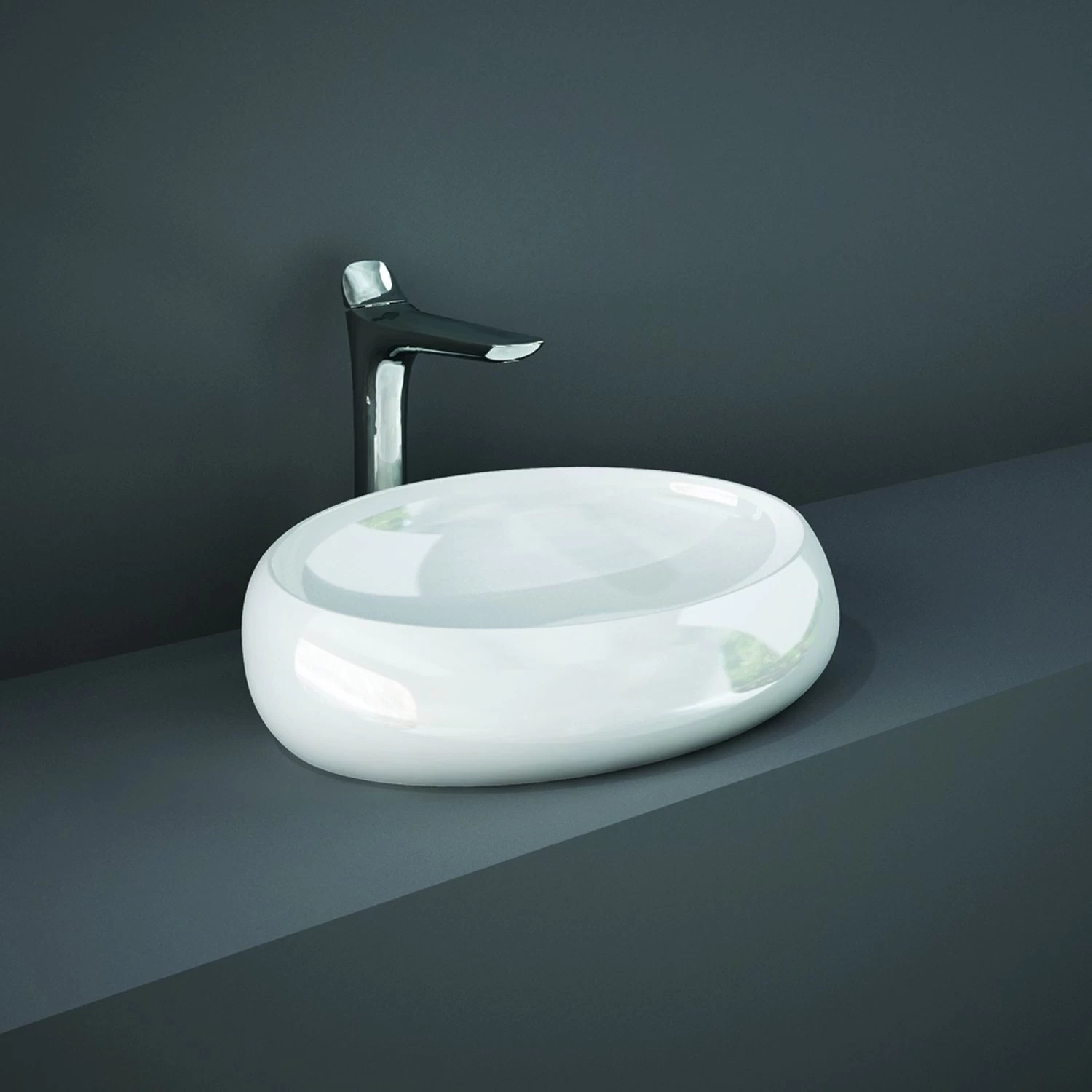 RAK Cloud 60cm Counter Top Basin Alpine White 3 RAK Cloud 60cm Counter Top Basin Alpine White